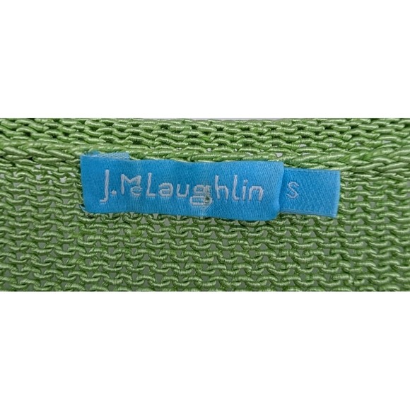 J.McLaughlin Womens Havana Preppy V Neck Knit Sweater Small Grass Green Coastal - Picture 5 of 9